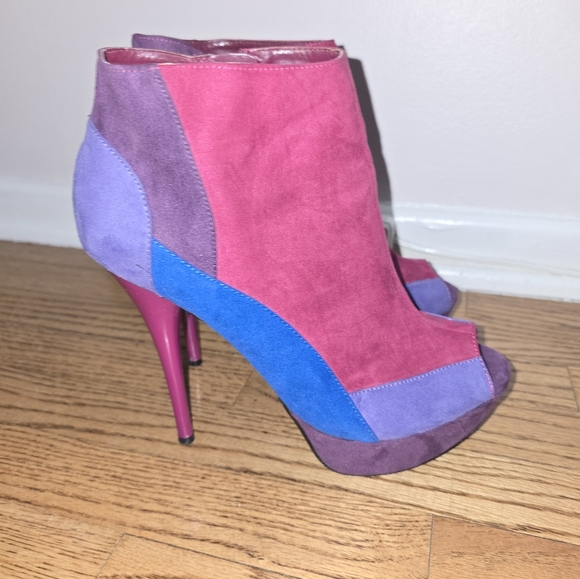 Multi-Color Peep Toe Booties - Picture 4 of 4